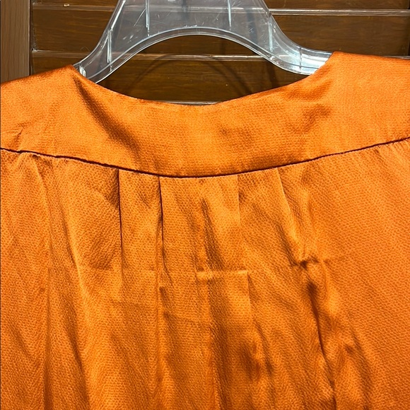 Banana Republic Silk Elegant Orange Wrap Dress - Picture 12 of 12